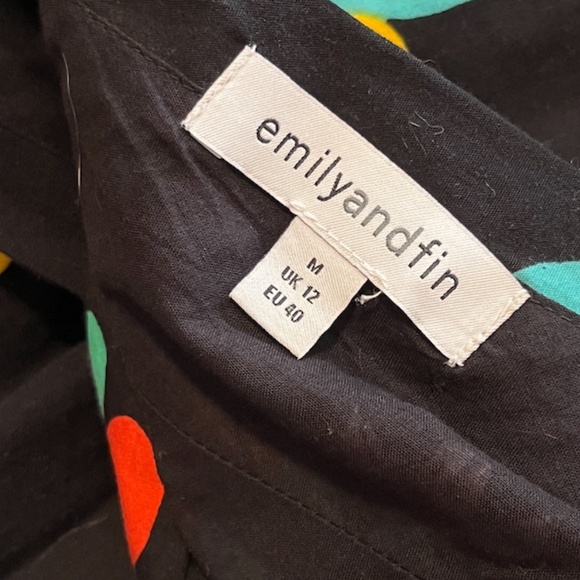 Emily and Finn Florence Black Summer Fruits Dress, UK 12, US 8 - Picture 7 of 9